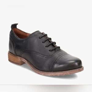 Josef Seibel Sienna 85 Black Washed Leather Women's Size 10 Lace-Up Oxfords